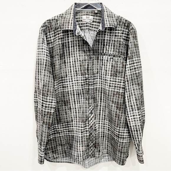 Hickey Freeman Printed Long Sleeve Button Down Shirt Cotton Size XL - Picture 1 of 6